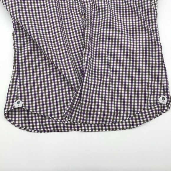 Peter Millar Shirt Mens‎ Large Button Up Long Sleeves Purple Check Preppy Office - Picture 6 of 9